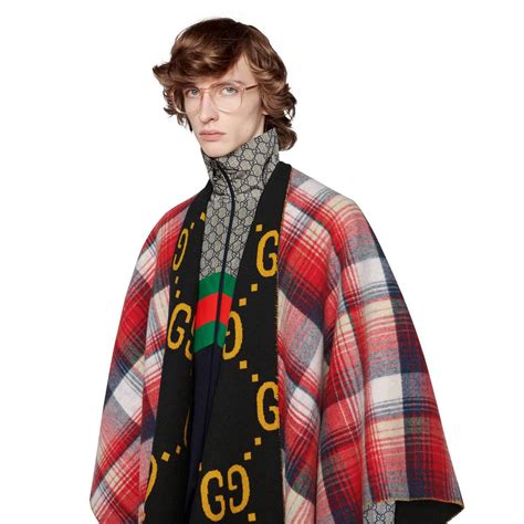 gucci ponco|gucci wool and silk scarf.